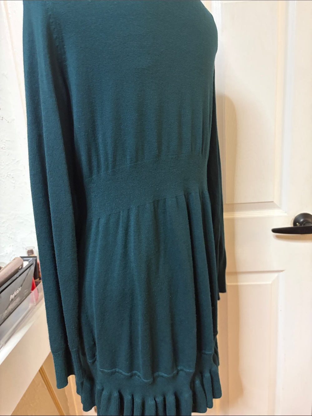 Style & Co. Teal Ruffle-Front Open Cardigan - Picture 6 of 10